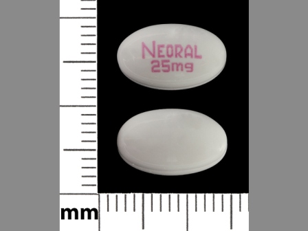 Neoral 25 mg: (0078-0246) Neoral 25 mg Oral Capsule by Novartis Pharmaceuticals Corporation