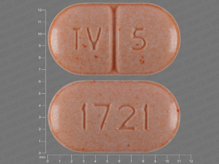 TV 5 1721: (0093-1721) Warfarin Sodium 5 mg Oral Tablet by Teva Pharmaceuticals USA Inc