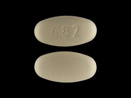 G 682 oval yellow pill
