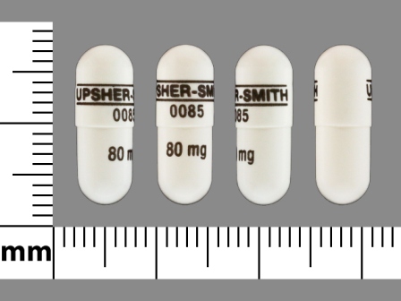 UPSHER SMITH 0085 80mg: (0245-0085) Propranolol Hydrochloride 80 mg 24 Hr Extended Release Capsule by Upsher-smith Laboratories, Inc.