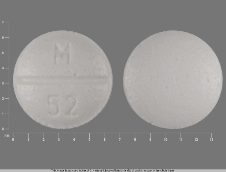 M 52: (0378-0052) Pindolol 5 mg Oral Tablet by Mylan Pharmaceuticals Inc.