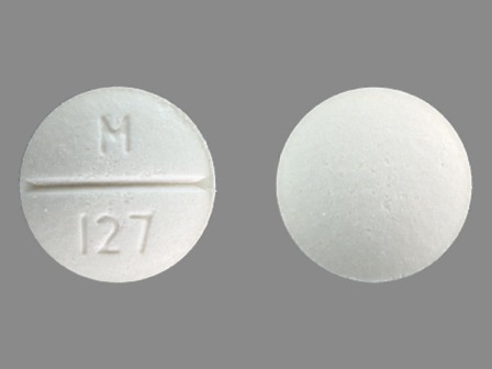 M 127: (0378-0127) Pindolol 10 mg Oral Tablet by Mylan Pharmaceuticals Inc.
