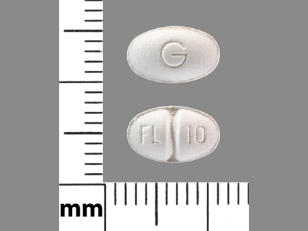 FL 10 G: (0378-0734) Fluoxetine 10 mg/1 Oral Tablet, Film Coated by Mylan Pharmaceuticals Inc.