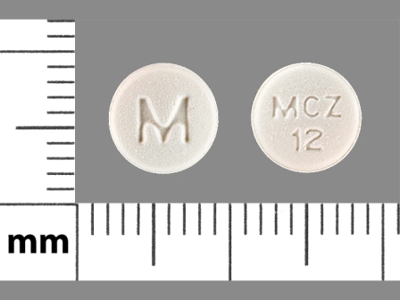 M MCZ 12: (0378-5485) Meclizine Hydrochloride 12.5 mg Oral Tablet by Mylan Pharmaceuticals Inc.
