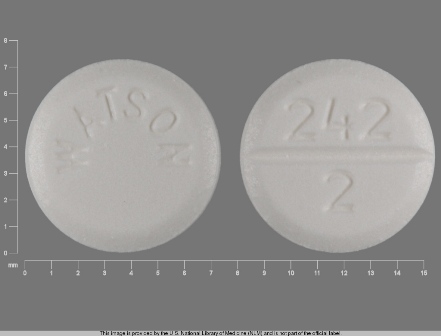Watson  242 over 2 round white pill