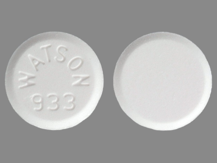 WATSON 933: (0591-0933) Apap 325 mg / Oxycodone Hydrochloride 7.5 mg Oral Tablet by Bryant Ranch Prepack