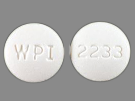 2233 WPI: (0591-2233) Tamoxifen 20 mg (Tamoxifen Citrate 30.4 mg) Oral Tablet by Watson Laboratories, Inc.