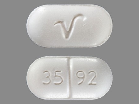 3592 V oval white tablet