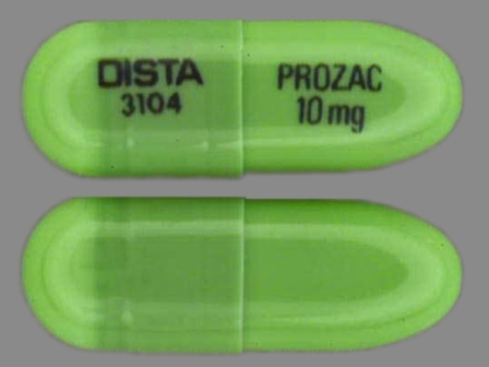 DISTA 3104 Prozac 10 mg: (0777-3104) Prozac 10 mg Oral Capsule by Dista Products Company