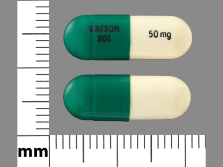 WATSON 801 50 mg: (42291-323) Hydroxyzine Hydrochloride 50 mg (As Hydroxyzine Pamoate 85.2 mg) Oral Capsule by Avkare, Inc.