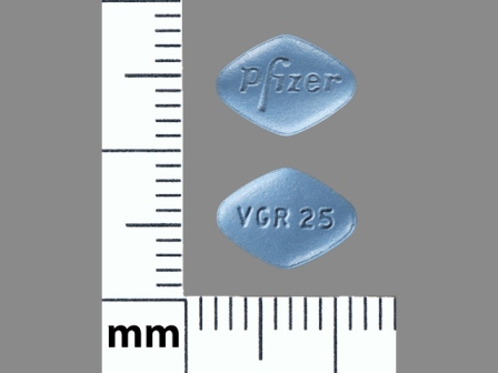 VGR25 Pfizer: (43353-764) Viagra 25 mg Oral Tablet, Film Coated by Aphena Pharma Solutions - Tennessee, LLC