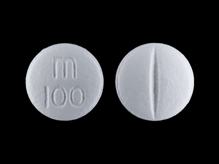 m 100: (49884-406) 24 Hr Metoprolol Succinate 100 mg (As Metoprolol Succinate 95 mg Equivalent To 100 mg Metoprolol Tartrate) Extended Release Tablet by Par Pharmaceutical Inc.