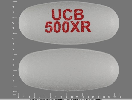 UCB 500XR: (50474-598) 24 Hr Keppra 500 mg Extended Release Tablet by Ucb, Inc.