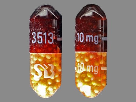 10mg 513 10mg ap OR 10 mg 3513 10 mg SB: (52054-513) Dexedrine 10 mg Extended Release Capsule by Amedra Pharmaceuticals LLC