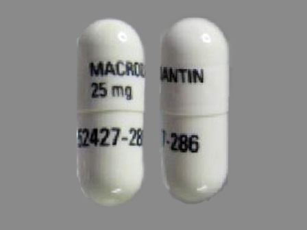 MACRODANTIN 25mg 52427 286: (52427-286) Macrodantin 25 mg Oral Capsule by Almatica Pharma Inc.