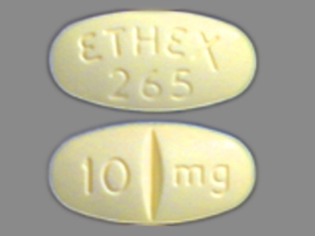 ETHEX 265 10 mg: (58177-265) Buspirone Hydrochloride 10 mg (Buspirone 9.1 mg) Oral Tablet by Ethex