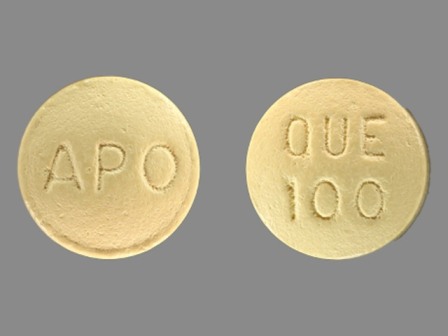 APO QUE 100: (60429-373) Quetiapine (As Quetiapine Fumarate) 100 mg Oral Tablet by Golden State Medical Supply, Inc.
