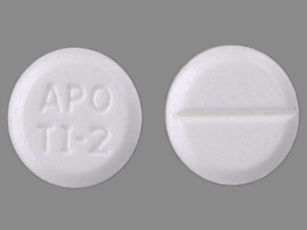 APO TI 2: (60505-0251) Tizanidine 2 mg (Tizanidine Hydrochloride 2.29 mg) Oral Tablet by Apotex Corp.