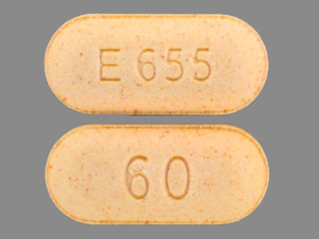 E655 60: (60951-655) Ms 60 mg Extended Release Tablet by Qualitest Pharmaceuticals