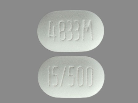 4833M 15 500: (64764-155) Actoplus Met 15/500 mg Oral Tablet by Physicians Total Care, Inc.