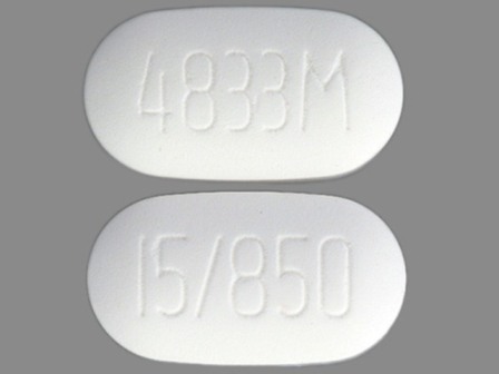 4833M 15 850: (64764-158) Actoplus Met 15/850 mg Oral Tablet by Physicians Total Care, Inc.