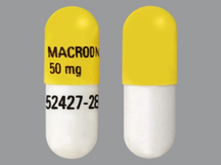 MACRODANTIN 50mg 52427 287: (68084-077) Nitrofurantoin 50 mg Oral Capsule by Bluepoint Laboratories