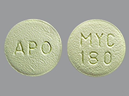MYC 180 APO: (68084-907) Mycophenolic Acid 180 mg Oral Tablet, Delayed Release by Apotex Corp
