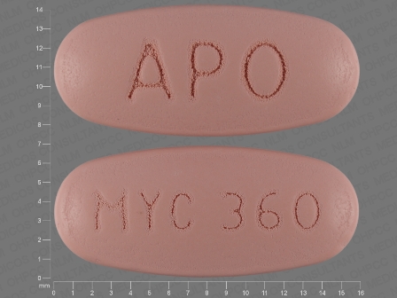 APO MYC 360: (68084-918) Mycophenolic Acid 360 mg Oral Tablet, Delayed Release by American Health Packaging
