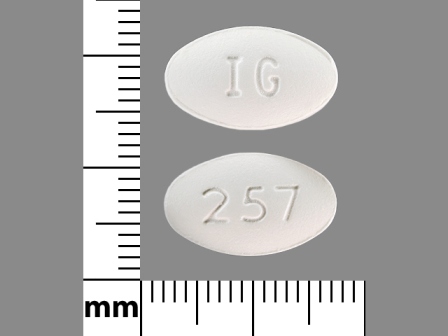 IG 257: (76282-257) Nabumetone 500 mg Oral Tablet, Film Coated by Lake Erie Medical Dba Quality Care Products LLC