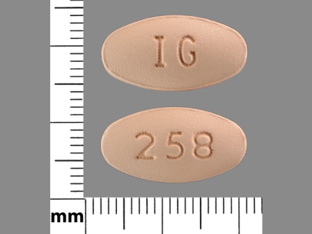 IG 258: (76282-258) Nabumetone 750 mg Oral Tablet by Ncs Healthcare of Ky, Inc Dba Vangard Labs