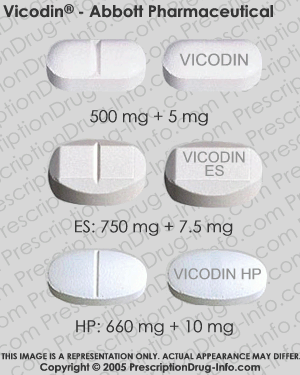 Vicodin Appearance